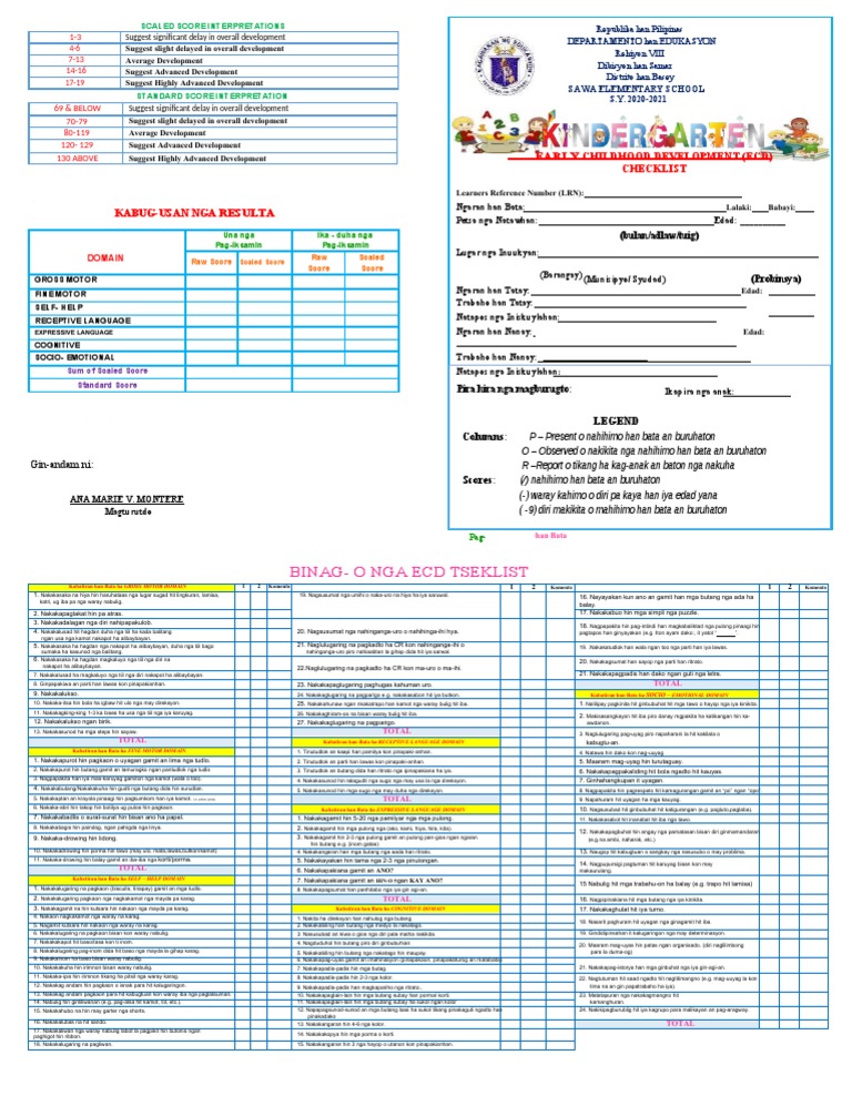 New Contextualized ECD CHECKLIST | PDF