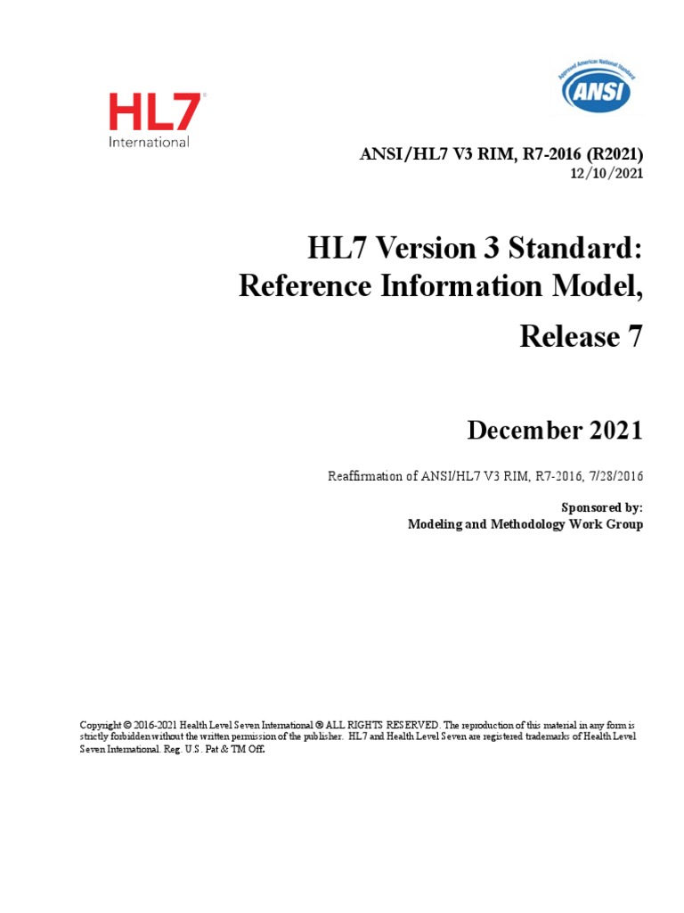 Hl7 Version 3: The Use Case For The Reference Information Model – UPQUZQ
