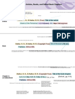 Reference Guide For Journal Articles, Books, and Edited Book Chapters