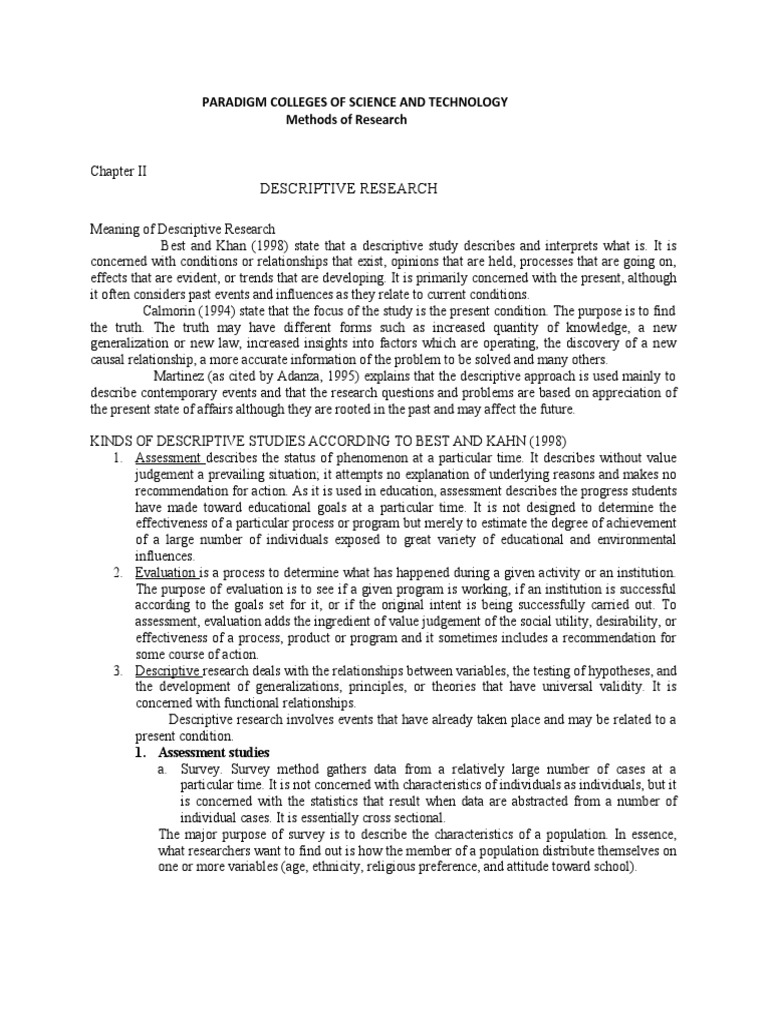 Descriptive Research Definition Types And Methods