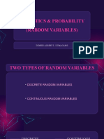 Statistics & Probability (Rabdom Variables) : Dennis Albert L. Lumacang