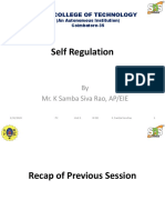 Self Regulation: by Mr. K Samba Siva Rao, AP/EIE