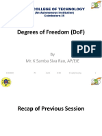 Degrees of Freedom (Dof) : by Mr. K Samba Siva Rao, Ap/Eie