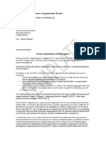 Sample Partner Organisation Letter