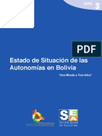 Estado de Situación de Las Autonomías en Bolivia. Una Mirada A Tres Años