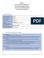 Learning Recovery Action Plan Template