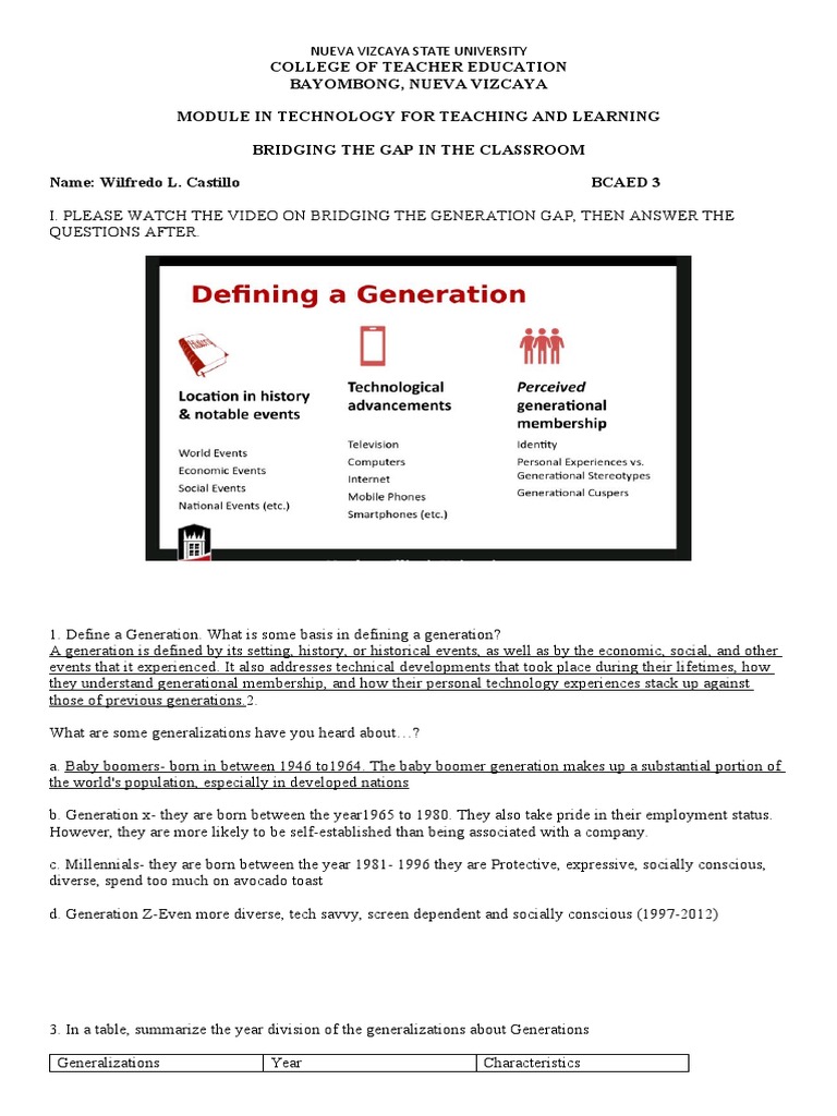 Bridging Generational Gaps in Education | PDF | Social Media | Popular ...