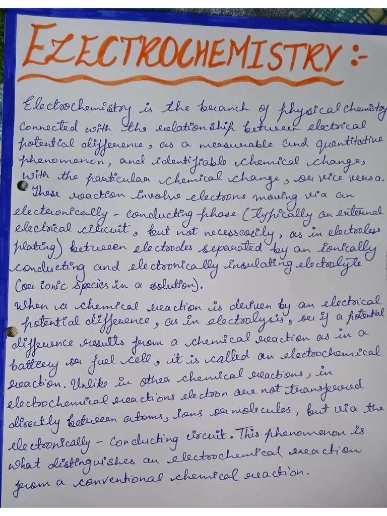 Electrochemistry Project File PDF