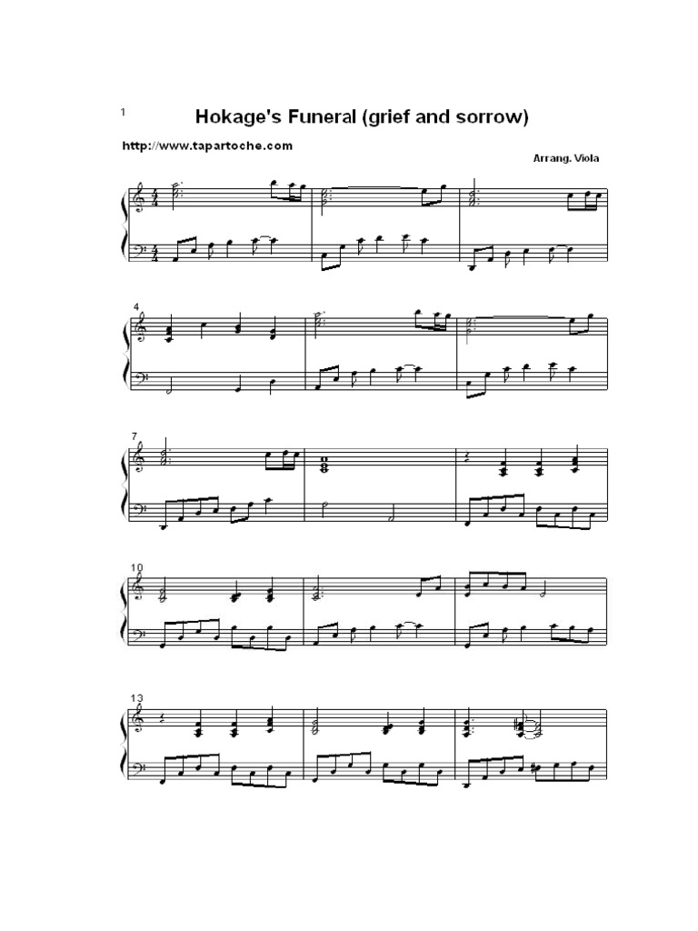 Sadness And Sorrow Notes