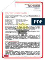 Altson Construction Company Contract Letter