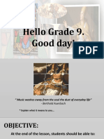 Hello Grade 9. Good Day!