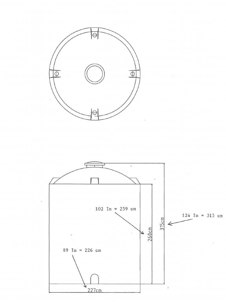 Tank Dimension 10m3 Capacity | PDF
