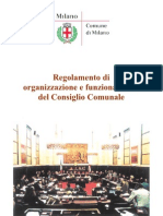 Regolamento Di Organizzazione e Di Funzionamento Consiglio Comunale