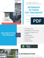 Internship To Thesis "Key Takeaways": Mohamed Sathak Aj Academy of Architecture