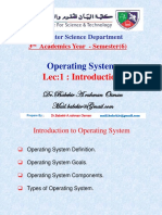 Operating System: Lec:1: Introduction