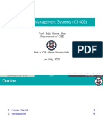 Data Base Management Systems (CS 402) : Prof. Sujit Kumar Das Department of CSE