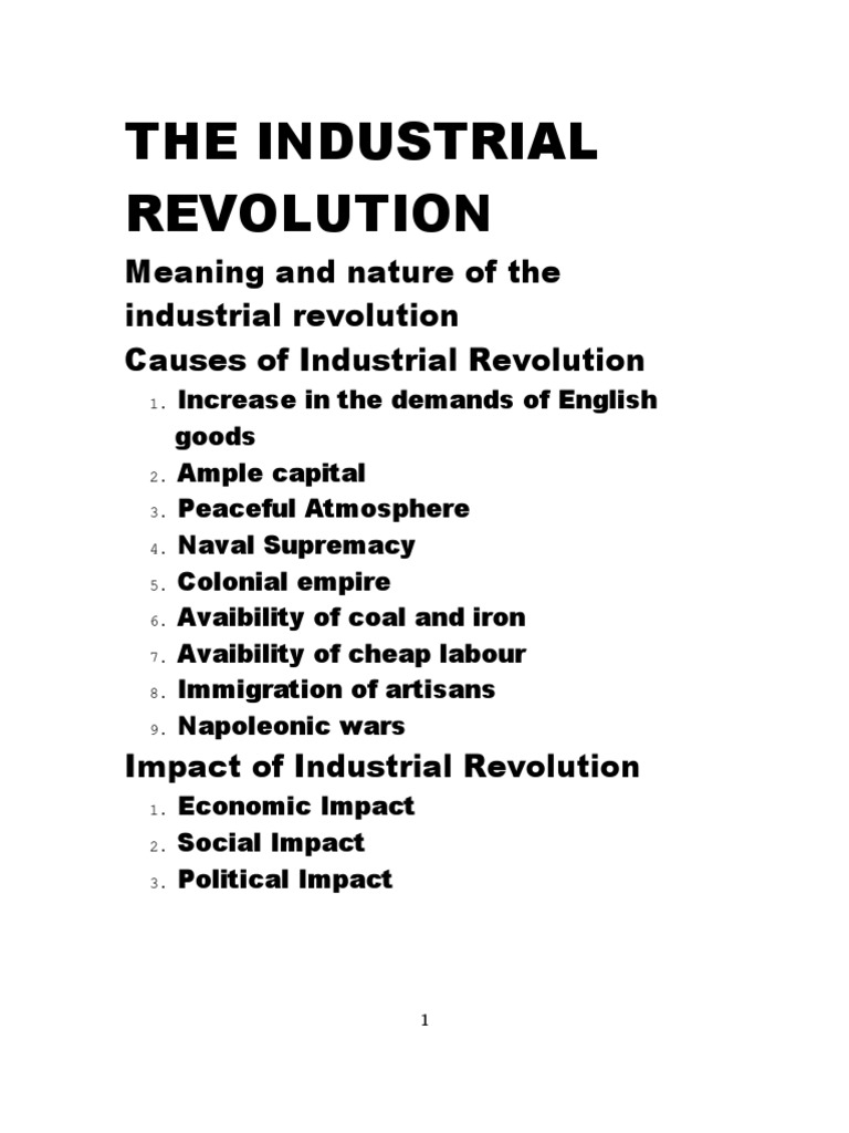 The Industrial Revolution | PDF