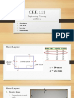 Engineering Drawing: Sheet Layout Title Block Lettering Dimensioning