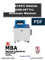 Operator'S Manual Aquablast Pro Automatic Washout