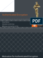 Authenticated Encryption: Kenny Paterson Information Security Group @kennyog WWW - Isg.rhul - Ac.uk/ KP