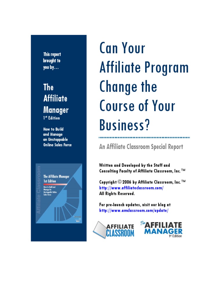 Affiliate Management Download Free Pdf Affiliate Marketing Business