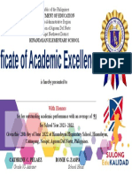 Academic Excellence Cert