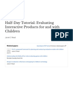 Half-Day Tutorial: Evaluating Interactive Products For and With Children