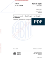 ABNT NBR 15475-2013 - Acesso Por Corda - Qualificação e Certificação de Pessoas