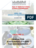Department of Manufacturing and Materials Engineering: MANU 7004 Design For Manufacturing