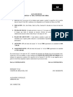 Acta de Inicio Contrato de Obra CRC "A"