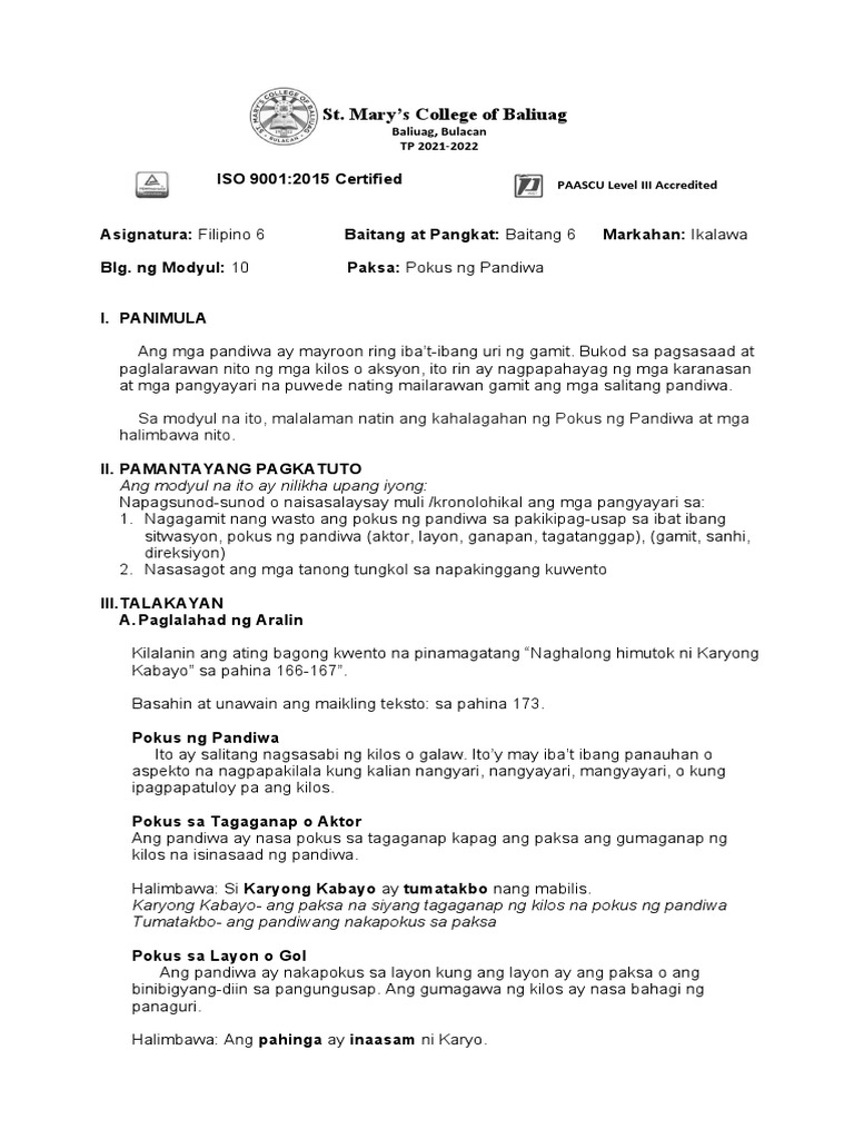 Grade 6 Module 10 | PDF