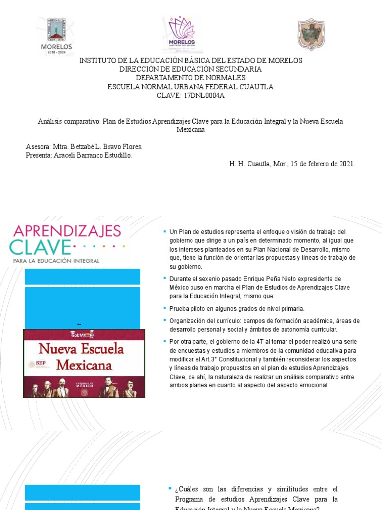Análisis Aprendizajes Clave VS NEM | PDF | Plan de estudios | México