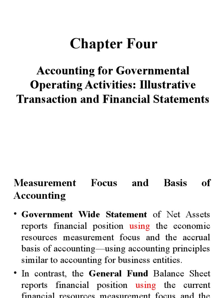 Chapter Four Accounting For Governmental Operating Activities