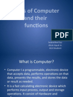 Parts of Computer and Their Functions: Submitted By: Alvin Apuli Jr. ALS Student