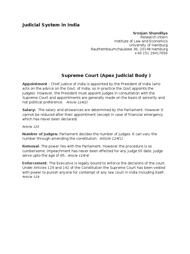 Indian Judicial System Overview | PDF | Court Martial | Supreme Courts