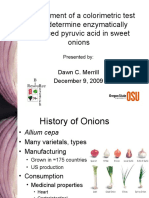 Development of A Colorimetric Test Kit To Determine Enzymatically Produced Pyruvic Acid in Sweet Onions