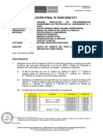 RESOLUCIÓN FINAL #0028-2020/CC1: Sanción: Banco de Crédito Del Perú S.A.: 2,56 Unidades Impositivas Tributarias