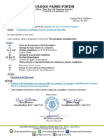 Cronograma de Actividades de Fin de Año Escolar 2021-2022, Nivel Secundario (1a 5)