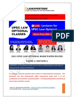 UPSC Law Optional 2021 Paper 1 Section A Solved