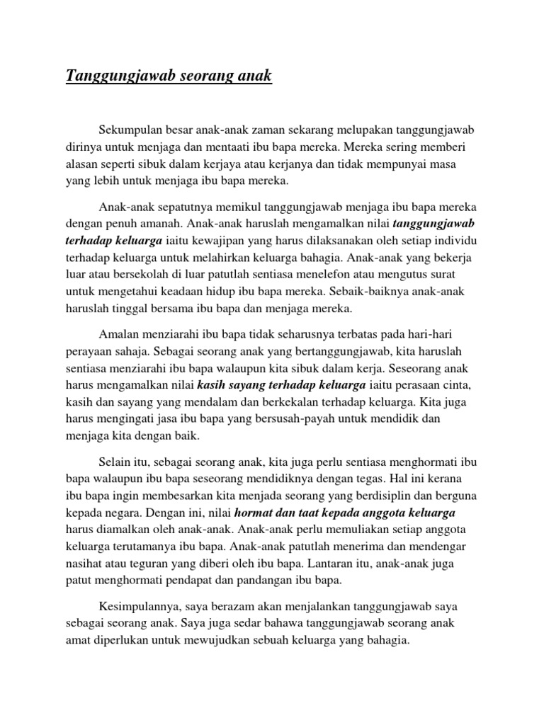 Essay moral tingkatan 4