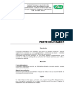 Poste delineador para rehabilitación de red departamental