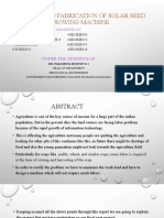 Design and Fabrication of Solar Seed Sowing Machine: Under The Guidence of