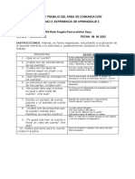 FICHA DE TRABAJO DEL ÁREA DE COMUNICACIÓN 2do.