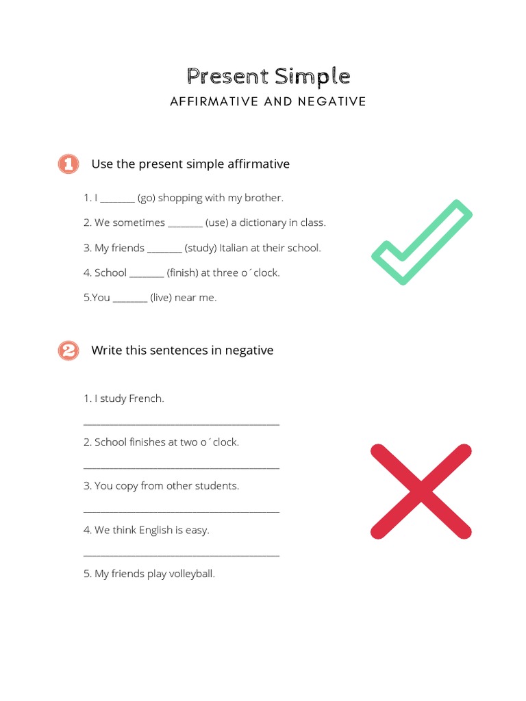 Present Simple: Affirmative and Negative | PDF | Career & Growth