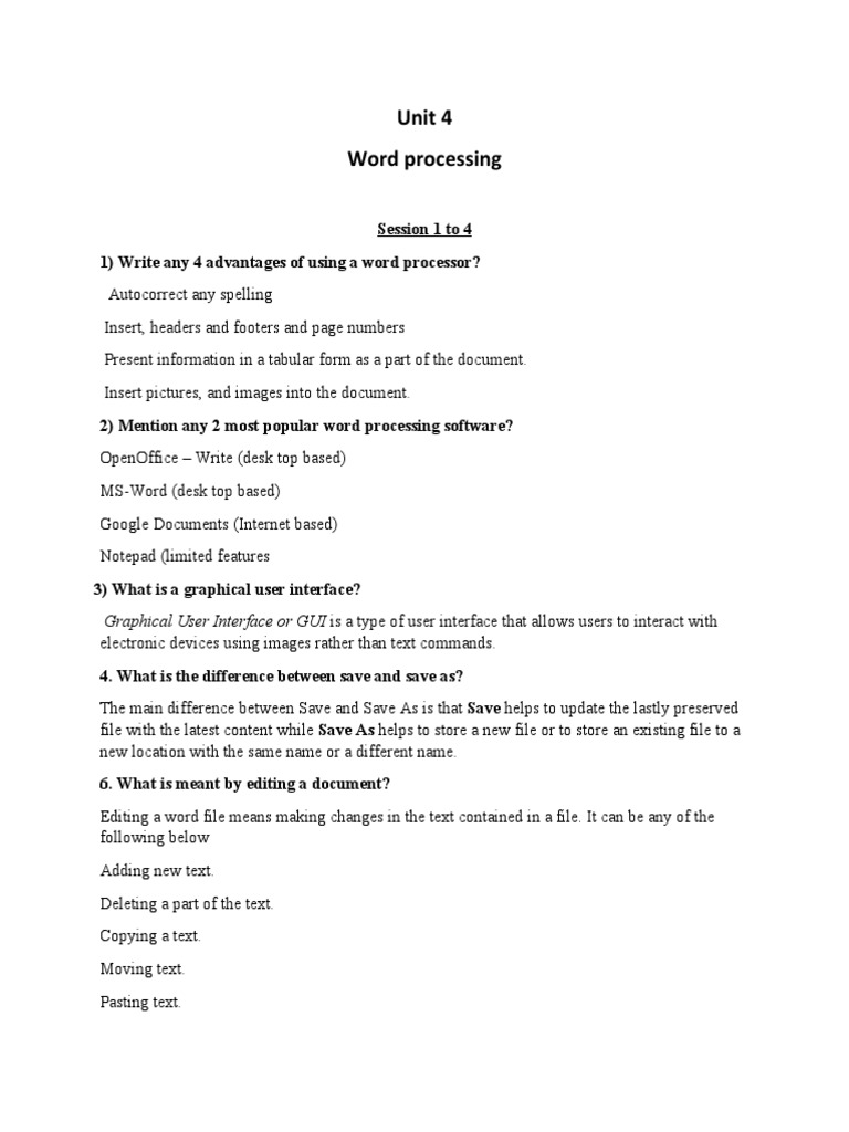 An Introduction to Word Processing Features and Functions: A Guide to ...