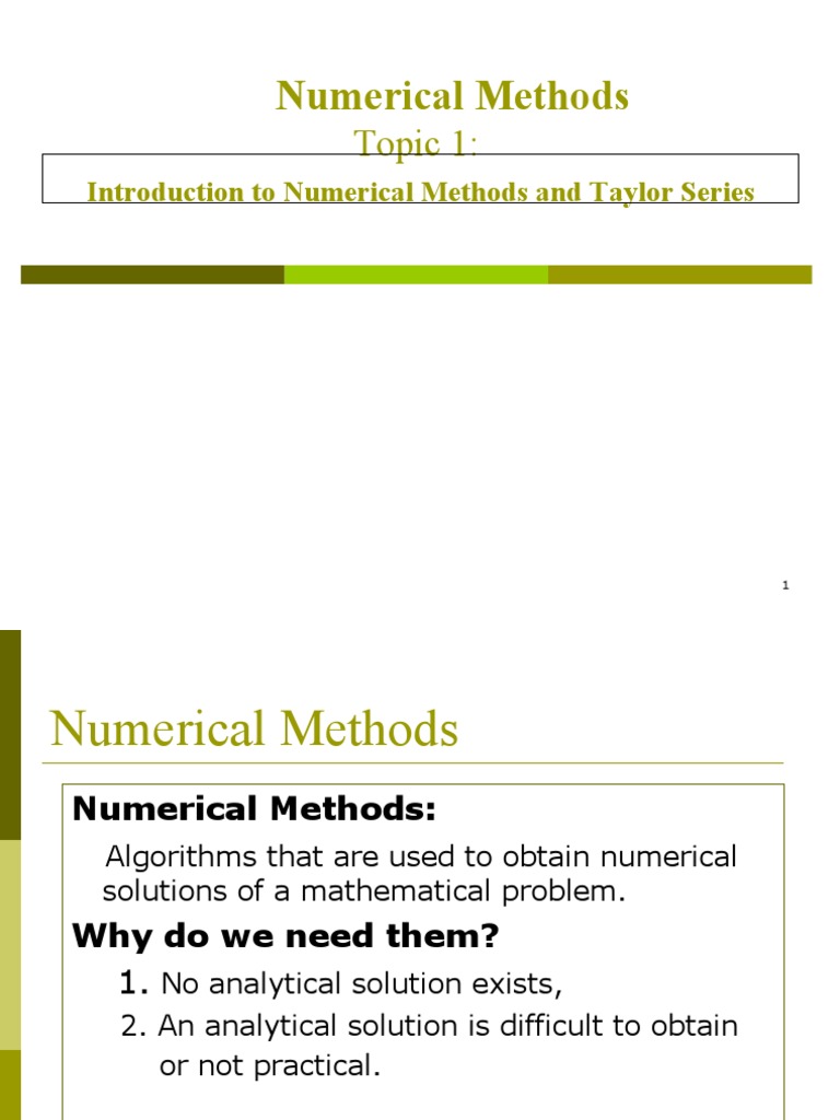 Numerical Methods: Topic 1 | PDF | Numerical Analysis | Equations