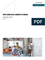 HPE Service Credits Menu Sept. 2021