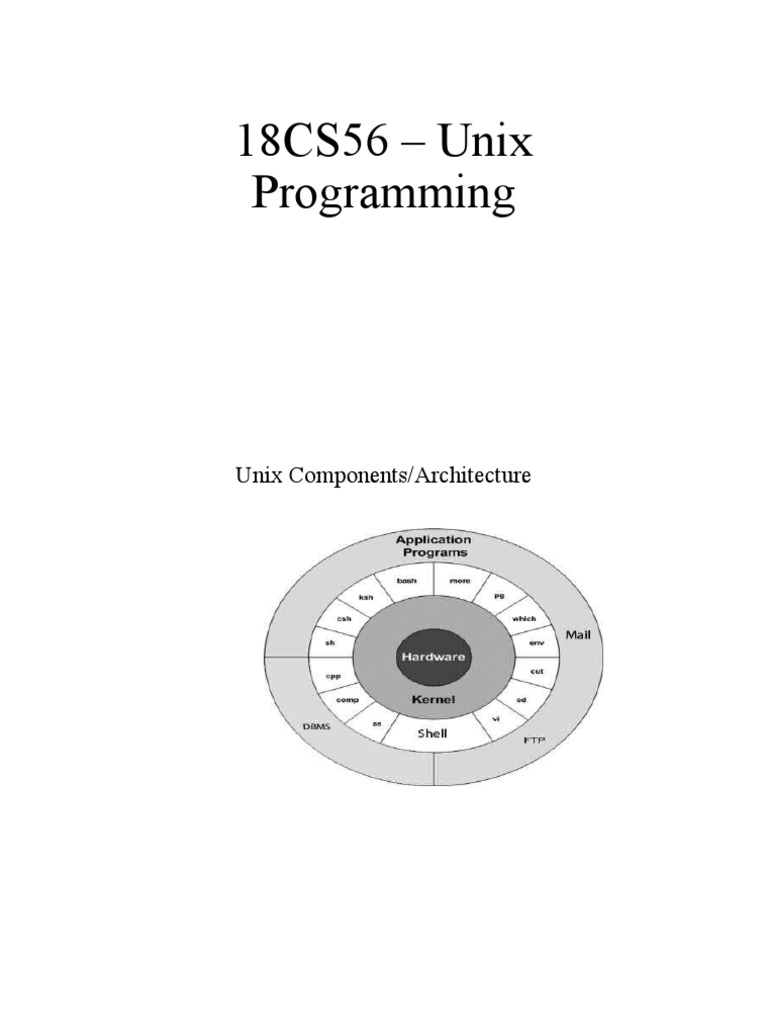 Unix Programming: Components & Commands | PDF | Shell (Computing) | Unix