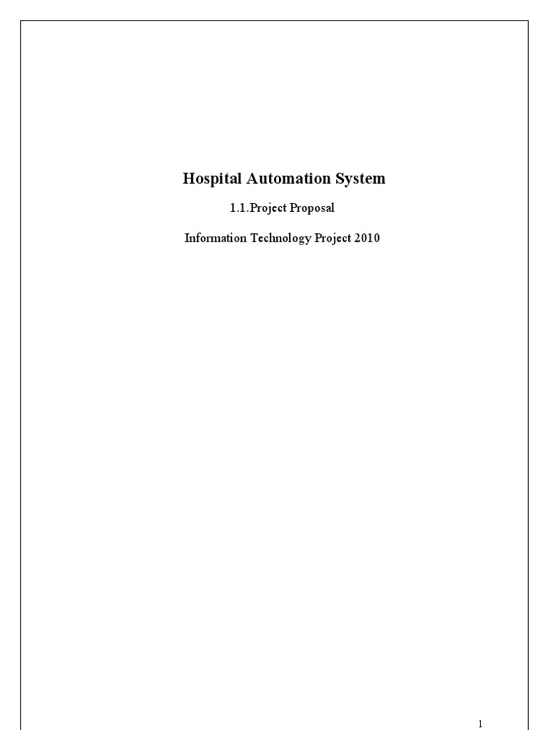Project Proposal Hospital Management System PDF Hospital Patient