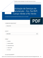 Solicitação de Serviços de Manutenção - Esc, Faz BVP, Campo Verde e Rio Verde